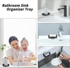 MicoYang Silicone Bathroom Soap Dishes with Drain Spout-Bathroom and Kitchen Sink Organizer,Sponge Holder,Dish Soap Tray,Perfect for Dispenser,Scrubber,Bottle,Cup on Sink or Counter-Coffee 4.9"×3.2"
