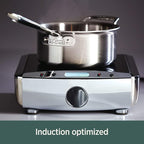 All-Clad D5 5-Ply Brushed Stainless Steel Fry Pan 10 Inch Induction Oven Broiler Safe 600F Pots and Pans, Cookware Silver