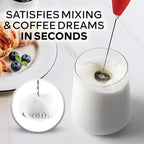 Zulay Kitchen Powerful Milk Frother Wand With 4 AA Duracell Batteries - Ultra Fast Handheld Drink Mixer - Electric Whisk Foam Maker for Coffee, Lattes, Cappuccino, Matcha & Creamer