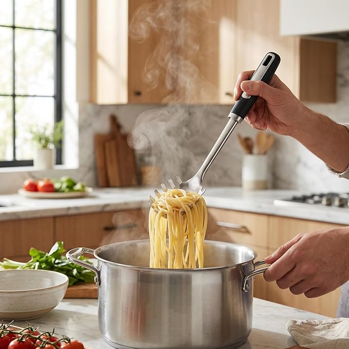 Stainless Steel Kitchen Utensil Set – Premium Thickened Cooking Utensils Set, Silver Kitchen Tools Set for Cooking, Dishwasher Safe Kitchen Tool Set