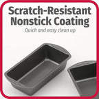 GoodCook Nonstick Loaf Pan 8 x 4-Inch Heavy-Duty Steel Bakeware with Easy-Clean Non-Stick Coating, Oven & Dishwasher Safe Pan for Meatloaf Breads Lasagnas Casseroles & More, Set of 2, Gray