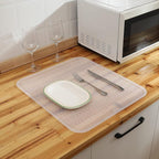 MicoYang Silicone Dish Drying Mat for Multiple Usage,Easy clean,Eco-friendly,Heat-resistant Silicone Mat for Kitchen Counter or Sink,Refrigerator or Drawer Liner Translucent 2XL 24 inches x 18 inches