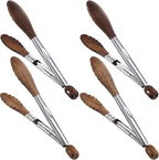 4Pcs Wooden Kitchen Tongs for Cooking Wooden Utensil Set Nonstick Kitchen Salad Tongs with Wood Tips Wood Tong for Serving Food Salads Flipping Burgers Grilling Cooking Tossing Salads