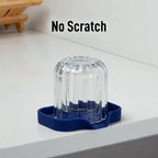 Zulay Kitchen Small Silicone Sponge Holder (4.9x3.3”) – Space-Saving Sink Organizer Tray for Sponge, Soap, Brush & More – Compact Non-Slip Dish for Kitchen & Bathroom (Dark Blue)