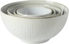 Gibson Elite Sandy Pines 4 Piece Nesting Bowl Set, 4”, 5.5”, 7” & 9” Round Stoneware Bowls, Reactive Glaze Finish, Taupe, Mixing, Prep & Serving Bowls, Microwave & Dishwasher Safe
