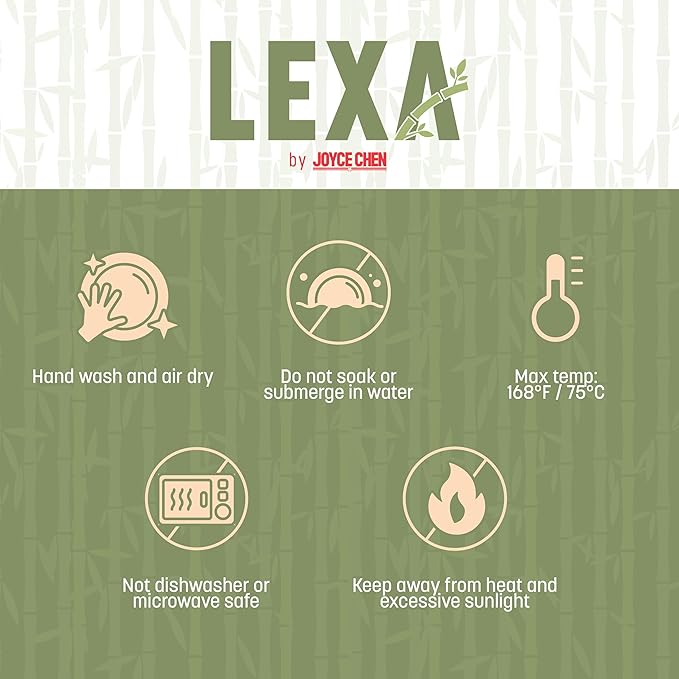 LEXA 12" Handmade Bamboo Salad Bowl – 130 oz Large Wooden Fruit Bowl for Kitchen Counter, Black Bamboo