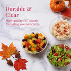 Prestee 12 Pack Clear Plastic Serving Bowls - 53 Oz Round Reusable and Disposable Bowls for Parties and Events - Sturdy and Durable Plastic Bowl for Serving Food, Salads, Snacks, Chips, and Candies