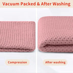 Homaxy 100% Cotton Waffle Weave Kitchen Dish Cloths, Ultra Soft Absorbent Quick Drying Dish Towels, 12 x 12 Inches, 8-Pack, Dried Rose