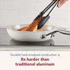 KitchenAid Hard Anodized Ceramic Induction Nonstick Cookware Frying Pan/Skillet, Dishwasher Safe, 10 Inch Non Stick Fry Pan with Stainless Steel Handle - Porcelain White