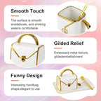 Handbag Shaped Mug, Handbag Coffee Mug And Saucer, Purse Coffee Ceramic Mug Set 10 Oz/ 310 ml Cute Creative Design Travel Tea Cup for Women Men Father's Day Thanksgiving