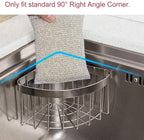 Dish Cloth Hanger+Sponge Holder +corner sink caddy Save Space Triangle 2-in-1 Sink Caddy, No Drilling with 2PCS Suckers(90° RIGHT ANGLE CORNER ONLY)