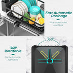 MERRYBOX Dish Racks for Kitchen Counter, 2025 Upgrade Large Sink Dish Drying Rack with 3-Compartment Utensil Holder 16.8" D x 13" W x 5.71" H