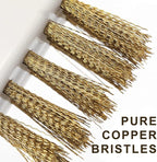 Kitchen Cleaning Scrub Brush - Deep Gas Stove Brass Wire Brushes with Stiff Bristles & Cooktop Scraper, Scrubber for Range Hood Grease Grime, Rust Cleaner for Pot Pan, Household Cleaning Tools