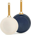GreenPan Nonstick Reserve Pro 10” & 12” Frying Pan Set, NSF Certified Ceramic, Hard Anodized PFAS-Free Skillets, Stainless Steel Handles, Oven & Dishwasher Safe, Twilight Blue