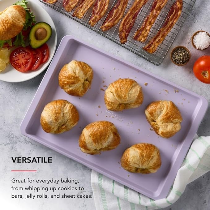 KitchenAid 13 x 18-In Nonstick Swiss Engineered Aluminized Steel Baking Sheet, Dishwasher Safe, Wildflower