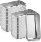 P&P CHEF Loaf Pan Set, 9 x 5 Inch Bread Pans, Stainless Steel Loaf Toast Baking Pans For Bread Meatloaf Lasagna Cake, Healthy & Non Toxic, Oven Safe& Easy Clean, (Silver, 24Pcs)