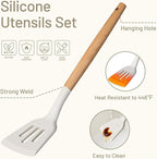 CAROTE 22pcs Silicone Cooking Utensils Set, 446°F Heat Resistant Kitchen Utensils Gadgets Set, Spatula, Turner, Whisk, Tongs