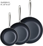 Tramontina Signature 12-Inch Tri-Ply Clad Stainless Steel Large Frying Pan with Ceramic Non Stick Interior, Induction-Ready Nonstick Skillet, Oven-Safe, Made in Brazil