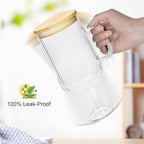 40 oz Glass Tumbler with Handle 12 Pack Glass Tumbler with Straw and Lid Clear Reusable Iced Coffee Cup, Fits Car Cup Holder, BPA Free, for Boba Tea, Juice, Smoothie, Beer