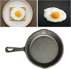 6 Inch Cast Iron Skillet, Small Frying Pan Mini Black Iron Non Stick Frying Pan Small Iron Plate Omelette Pan Egg Pan For Stovetop Oven and Grill(L)