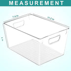 Utopia Kitchen Clear Organizer or Storage Bins - 6 Pack Pantry Organizers and Storage Bins - Large Durable Storage Containers With Handles for Organizing Fridge, Kitchen Organization