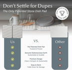 Dorai Home Dish Pad - Collapsable Stone Dish Drying Mat with Diatomaceous Earth for Quick Drying - Ultra Absorbent - Encased in Woven Silicone - Eco-Friendly, Foldable - Large 24.6" x 16.5", Sandstone