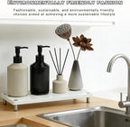Durable Kitchen Sink Organizer, Instant Dry Sink Caddy for Bathroom Counter, Diatomite Stone Drying Tray, Upgrade Water Absorbing Stone Tray for Sink, Anti-Slip Stone Soap Tray -White