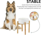 Havniva Ceramic Raised Dog Bowl Set, Elevated Dog Bowl with Stand, Food and Water Bowl for Large Breed Dogs, Weighted Pet Dishes(8.2'',60OZ, White)