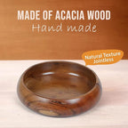wooden bowls for food | Set of 3 individual acacia wood bowls 8 x 2 inches (25 oz) | Enjoy your salad, pasta, rice, acai, smoothie, soup, fruits, snacks