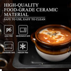 Vumdua French Onion Soup Bowls with Handles, 16 Oz Ceramic Soup Serving Bowl Crocks - Oven Safe Bowls for Chili, Beef Stew, Cereal, Pot Pies, Set of 4