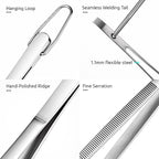 U-Taste 8"+10"+12" Kitchen Cooking Tweezer: 18/8 Stainless Steel Food-Grade Metal Food Tong, Flexible Pinching, Seamless-Welding and Sturdy for Serving Grilling Frying, Plating, Feeding (Round Tip)