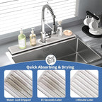 Fast Drying Kitchen Sink Splash Guard, Durable Stone Kitchen Faucet Mat, Water Absorbing Stone Tray for Sink, Diatomite Faucet Mat for Kitchen Sink, Stone Drying Mat for Kitchen and Bathroom Counter