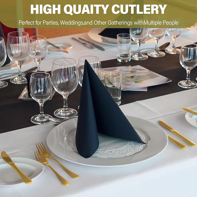 60 Pieces Gold Silverware Set for 12 Stainless Steel Shiny Gold Flatware Set for 12 Cutlery Tableware Set Utensil Set Include Mirror Polished Dinner Knife, Fork, Spoon for Home Restaurant and Wedding
