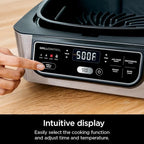 Ninja | Indoor Grill | Foodi | 5-in-1 (Grill, Air Fry, Roast, Bake, and Dehydrate | Fits up to 3lb Roast | Smoke Control System and Dishwasher Safe Parts| Black/Grey | AG301