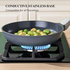 PRICUSIS Nonstick Ceramic Frying Pan, 8/10/12 Inch Non Toxic Skillet, Egg & Omelet & Chef's Pan, Induction Compatible & Oven Safe, Dishwasher Safe,PTFE PFAS & PFOA Free (6-Inch, Gray)