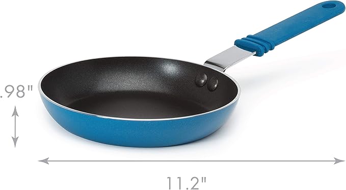 Ecolution Kitchen Extras 5-1/2-Inch Fry Pan, Mini, Blue (Pack of 3)