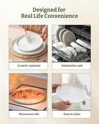Famiware Milkyway Plates and Bowls Set, 12 Pieces Dinnerware Sets, Dishes Set for 4, White