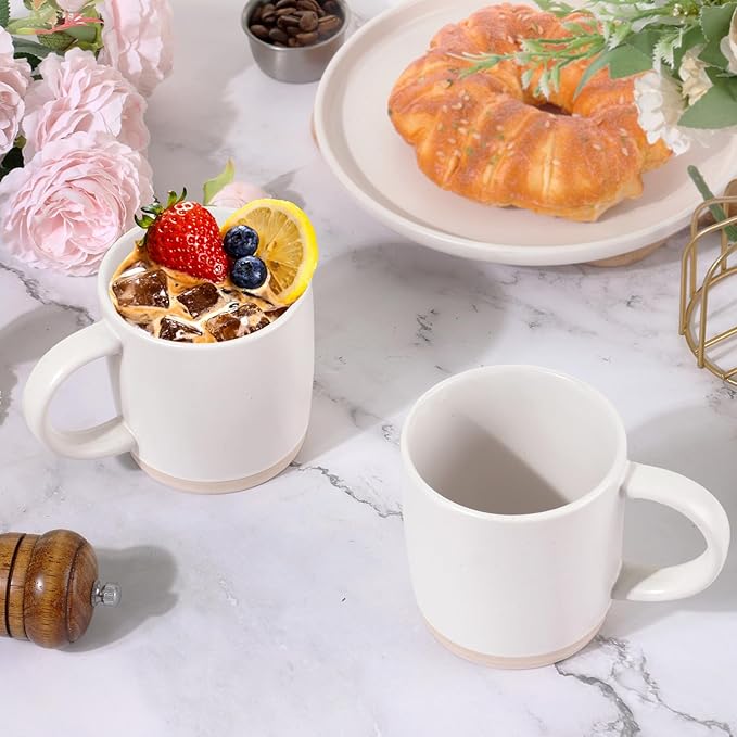 Coffee Mugs Set of 6, 14 oz Coffee Cups Ceramic, Ceramic Mug with Handle and Speckled Patterns for Coffee, Tea, Cocoa, Milk, Microwave & Dishwasher Safe