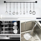 18/10 Stainless Steel Cooking Utensils Set,9pcs Metal Kitchen Utensil Sets 14 inch Long Heavy Duty Kitchen Tools Dishwasher Safe, Include Soup Ladle, Slotted Skimmer Spoon, Spaghetti