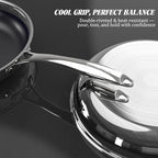 Hybrid Ceramic Nonstick Frying Pan 10", 3-Ply Stainless Steel Skillet, 2-Layer Coating, PFAS & PTFE Free Non Stick Frying Pan, 9H Hardness, Dishwasher Safe, Induction Compatible-Black