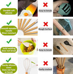 Kitchen Cooking Utensil Set, Fungun 35 pcs Cooking Utensils - Nonstick Kitchen Utensils Cookware Set Spatula Set -Kitchen Gadgets Utensils Set, Kitchen Tools Gift-khaki