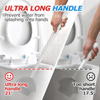 FORASTO 2 in 1 Toilet Plunger and Brush Set,Extended Handle Plunger,Toilet Bowl Brush Plunger Set,Bathroom Cleaning Tools,Cleaning Brush,Toilet Brush Plunger Combo,Cream Grey（21inch）