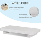 zoocatia Small Wood Tray Pedestal Stand Farmhouse Bathroom Decor Decorative Wooden Riser Kitchen Soap Dish Holder for Vanity, Counter, Sink, 10" x 4.5" - White