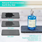 HapiRm Sink Caddy Sponge Holder - Kitchen Sink Organizer with Instant Drying Stone and Brush Holder, Stainless Steel Sponge Caddy for Kitchen Countertop - Black