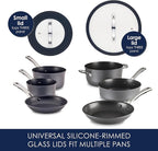 Rachael Ray Cook + Create Hard Anodized Nonstick Cookware/Pots and Pan Set, 10 Piece - Black