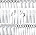 60-Piece Silverware Set - Stainless Steel Silverware Set for 12, Include Spoons and Forks Set, Mirror Polished, Dishwasher Safe, Cutlery Set for Home Kitchen Restaurant