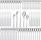 60-Piece Silverware Set - Stainless Steel Silverware Set for 12, Include Spoons and Forks Set, Mirror Polished, Dishwasher Safe, Cutlery Set for Home Kitchen Restaurant