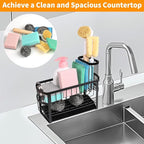 Kitchen Sink Organizer Rack,2-Tier Sink Caddy with Holder for Pot Brush,Oval Sink Organizer for Sponge
