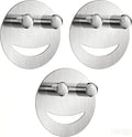 Yoshiky 3 Pack Stainless Steel Smiley Face Dish Sponge Holder, Silver Sink Caddy Organizer Storage with Suction Cup for Kitchen, Kitchen Accessories Decor Scrubber-Silver