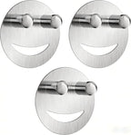 Yoshiky 3 Pack Stainless Steel Smiley Face Dish Sponge Holder, Silver Sink Caddy Organizer Storage with Suction Cup for Kitchen, Kitchen Accessories Decor Scrubber-Silver